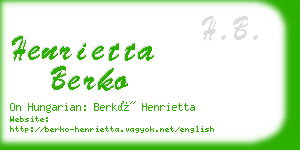 henrietta berko business card